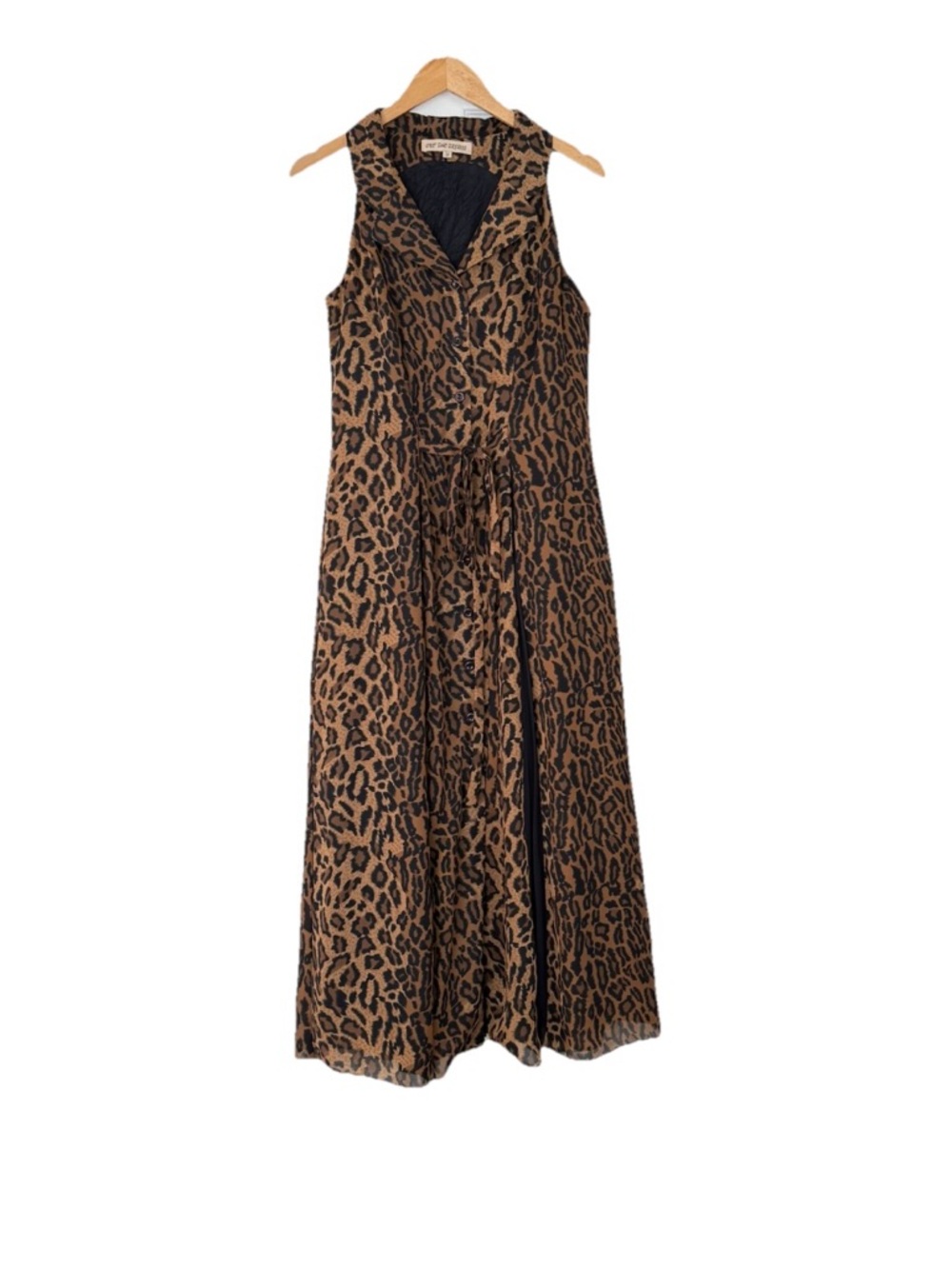 C'est Duo Cheetah/animal print sleeveless maxi dress, Sz: 12/L